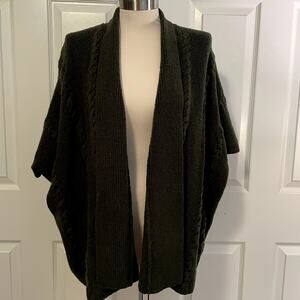 CAbi Women's #145 Olive Cable Knit Open Front Cardigan, size M/L